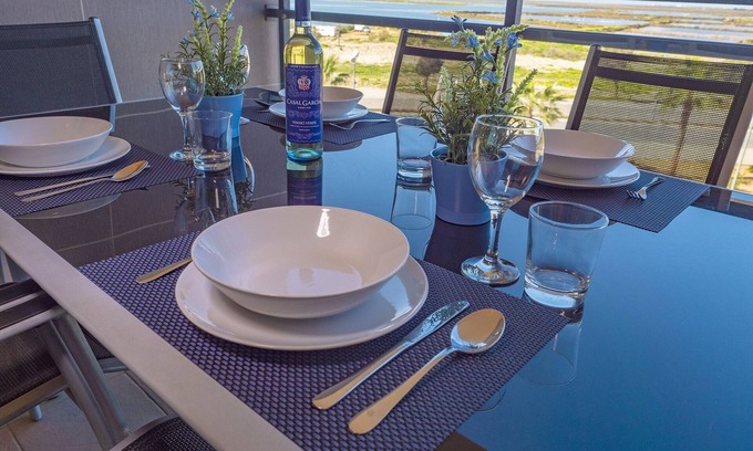 Olhao Apartment | Apartment with unique views of the salt flats and the sea in Olhao, Algarve
