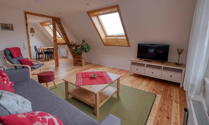 Forbach Apartment | Apartment 'Zum Alten Wärterhaus Obergeschoss' with Lake View, Shared Terrace and Wi-Fi