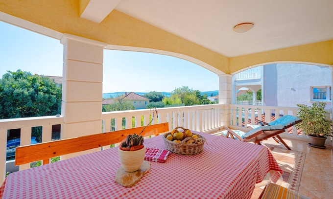 Orebic Apartment | Apartments Mladenka- Two Bedroom Apartment with Balcony and Sea View