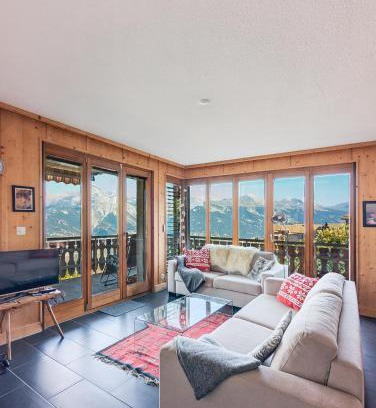 Nendaz Apartment | Apt Veysonnaz avec terrasse et vue imprenable