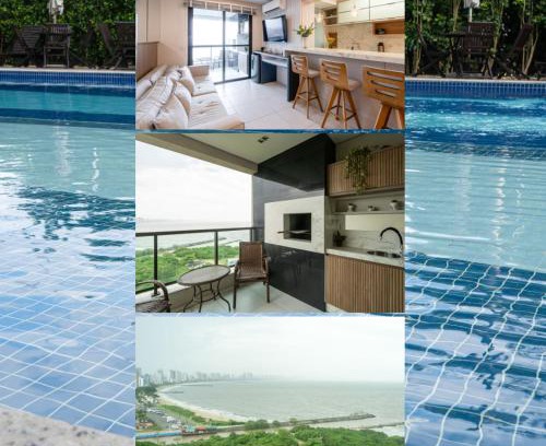 Penha Apartment | Apto Vista Mar 3 Quartos Ares Condicionados Cozinha Completa Piscina Academia Playground infantil Salão de Jogos a 50m PRAIA Reserve agora mesmo!
