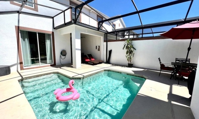 Kissimmee House | Awesome 4BR Home with Private Pool/Bbq Grill- Free Water Park-15 Min to Disney.