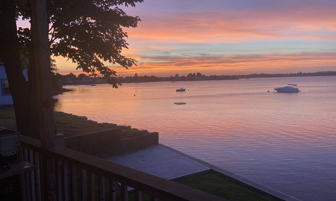 Portsmouth House | Awesome Waterfront Getaway-oversized deck overlooking the water-2 bedrooms/1bath