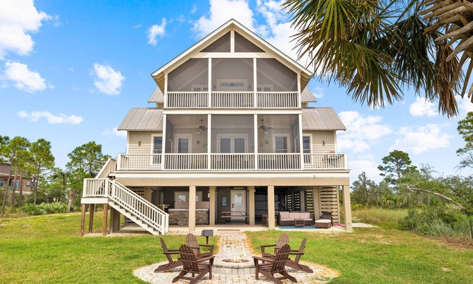 Port St. Joe House | Baydream: Stunning Bayfront Home, Private Pool, Pet-Friendly, Hot Tub, Sleeps 12
