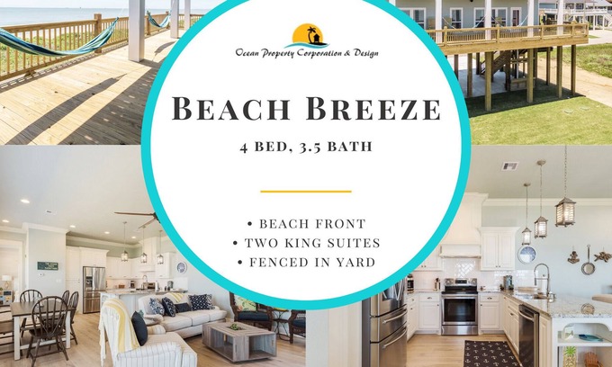 Crystal Beach House | Beach Breeze*Beachfront*Pet friendly