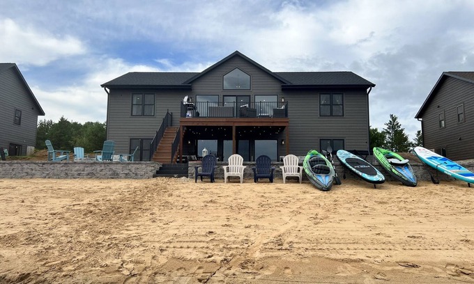 New Lisbon House | Beach Lake Retreat with Private Lake and Hot Tub