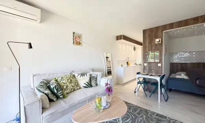 Golfe Juan Apartment | Beach Studio in Golfe-Juan with Sea View, Parking near Cannes, Antibes, ports