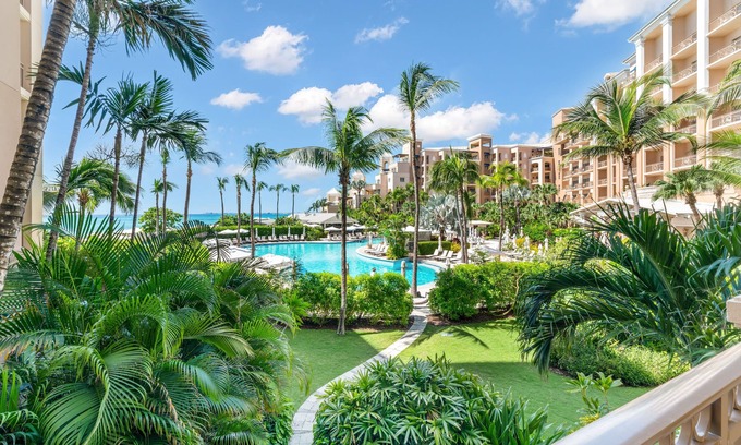Seven Mile Beach Condo | Beach view condo with bunk beds overlooking 7Mile Beach at The Ritz-Carlton