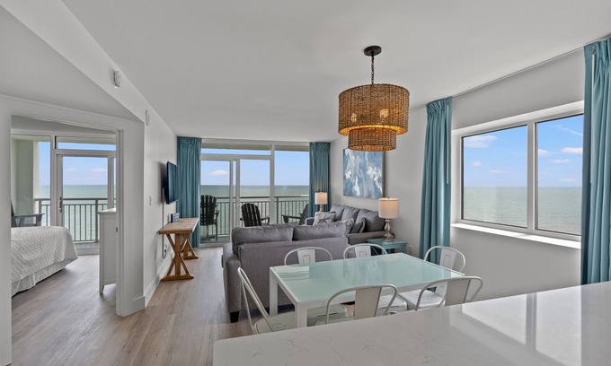 Myrtle Beach Condo | BEACHFRONT - 2024 Remodel - Lazy River - Tiki Bar - 100+ 5 Stars - Oceanfront!
