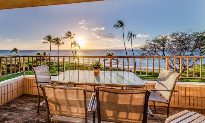 Kihei Condo | Beachfront Condo W/Unbeatable Ocean Views! Floor To Ceiling Windows & Lanai!