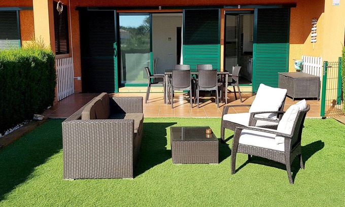 Calafat Apartment | Beachfront Ground Floor Apartment with Private Garden and Pool