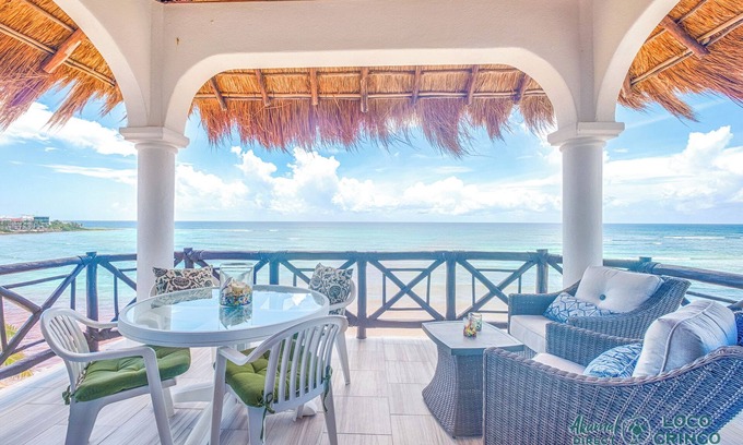 Akumal Condo | Beachfront Penthouse Condo with Two Oceanview King Suites