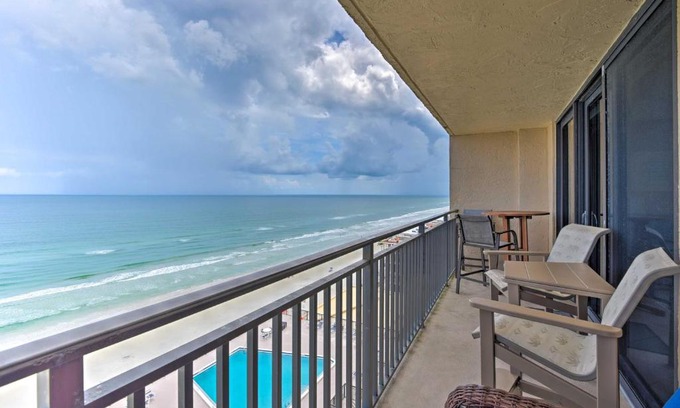 New Smyrna Beach Apartment | Beachfront Resort Condo with Panoramic Ocean Views!