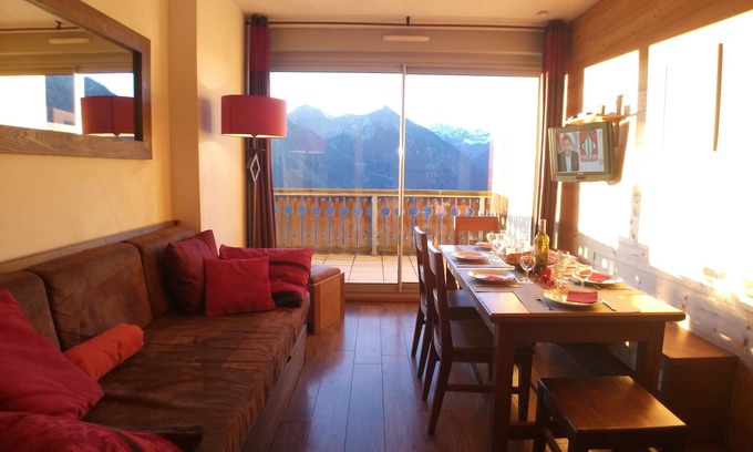 Saint-Lary-Soulan Apartment | Beau T2 Cabine, Prestige residence, Mountain view, Foot slopes, Swimming pool, Sauna .