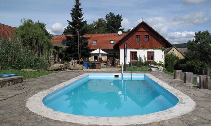 Uhlejov Villa | Beautiful private villa for 22 guests with private pool, WIFI, TV, patio and pets allowed