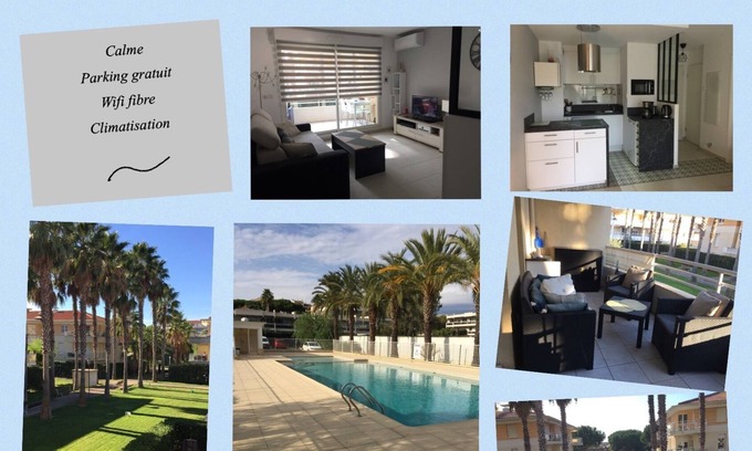 Plaine de la Brague Apartment | Beautiful 2 room apartment in Antibes in a quiet, secure residence with swimming pool.