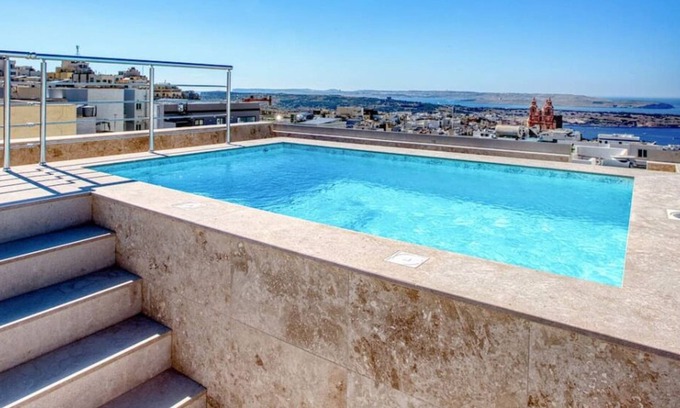 Mellieha Apartment | Beautiful 2BR Penthouse with w/Pool Access & WIFI