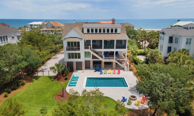 Debordieu Colony House | Beautiful 9-Bedroom Coastal Retreat Second-Row, Ocean Views with Private Pool!