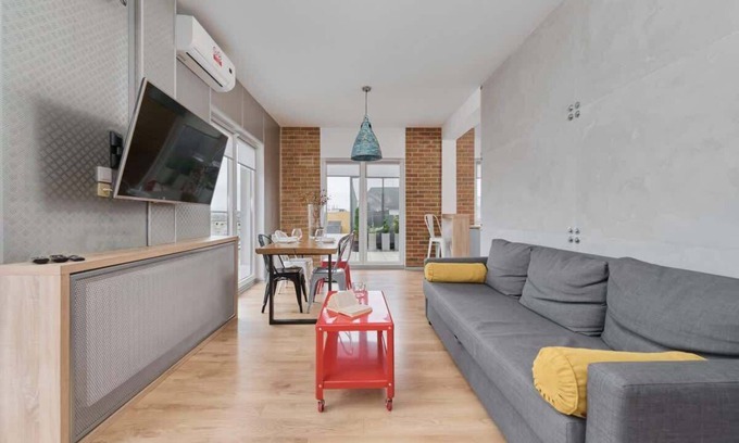 Krzyki Apartment | Beautiful Apartment with Spacious Balcony by Noclegi Renters