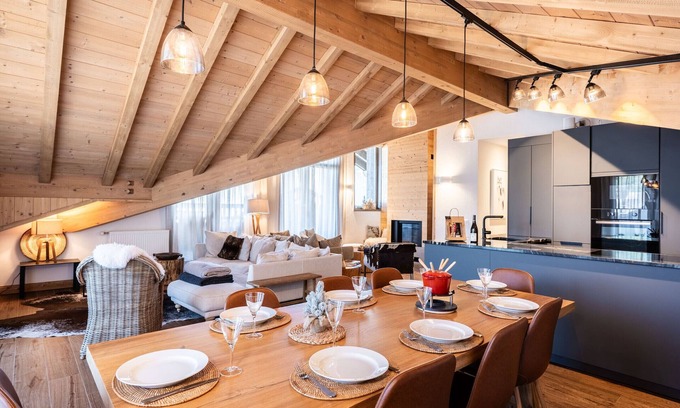 Montalbert Apartment | Beautiful 3-Bed Apt in Plagne Montalbert with Fireplace, WIFI, Parking & Terrace