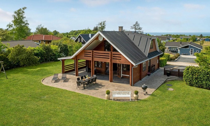 Bønnerup Strand House | Beautiful home in Glesborg with sauna