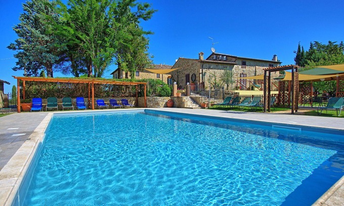 Montalcino Villa | Beautiful private villa with private pool, A/C, WIFI, TV, patio, panoramic view, close to Montalcino