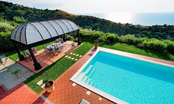 Capo d'Orlando Villa | Beautiful private villa for 10 people with private pool, A/C, WIFI, TV, terrace and panoramic view