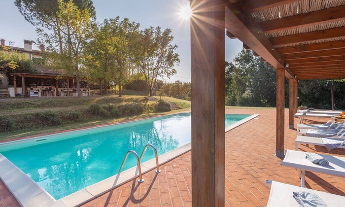 Montecalvoli Villa | Beautiful private villa for 8 guests with WIFI, private pool, TV, patio, panoramic view and park.