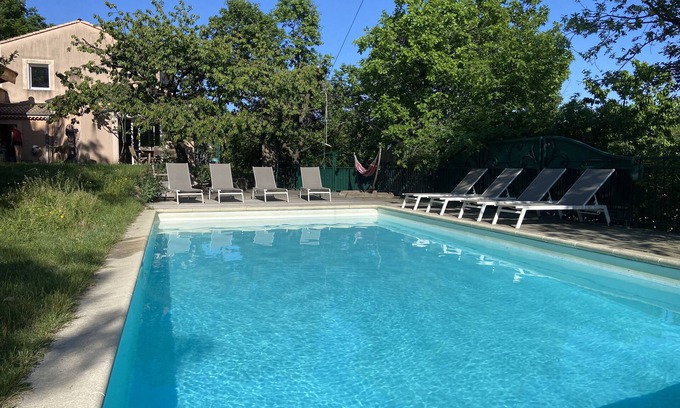 Privas Villa | Beautiful, quiet property with swimming pool and stone outbuilding + air conditioning