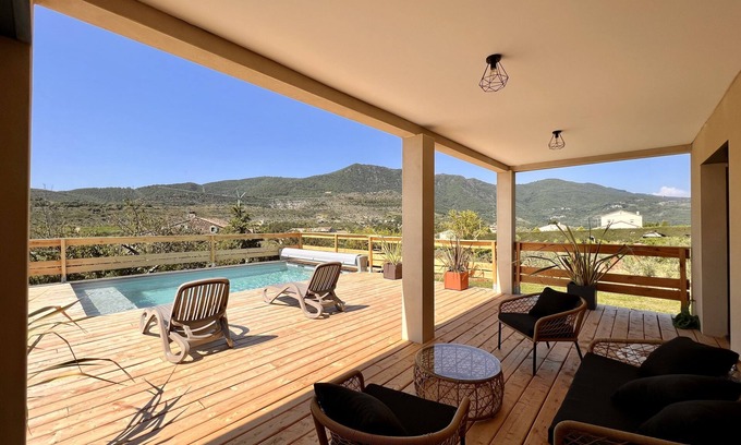 Les Vans Villa | Beautiful! Villa Cerise south Ardèche Les Vans, private pool, superb view