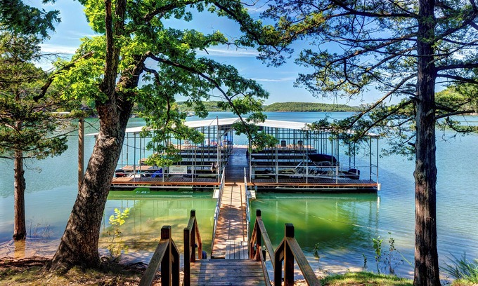 Sylvan Shores Cabin | Beaver Lake Cabin on the Waterfront with Boat Dock & Swim Deck