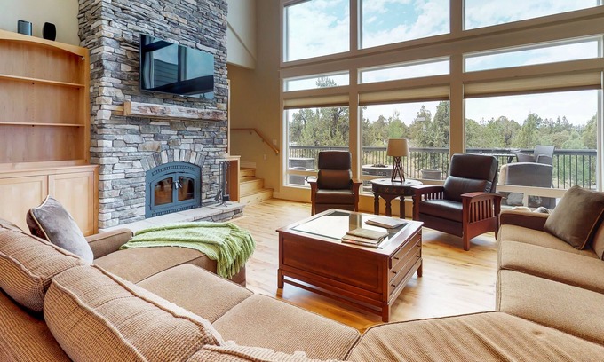 Bend House | Bend Mountain View Retreat with Private Hot Tub - Spacious with Amazing Views!