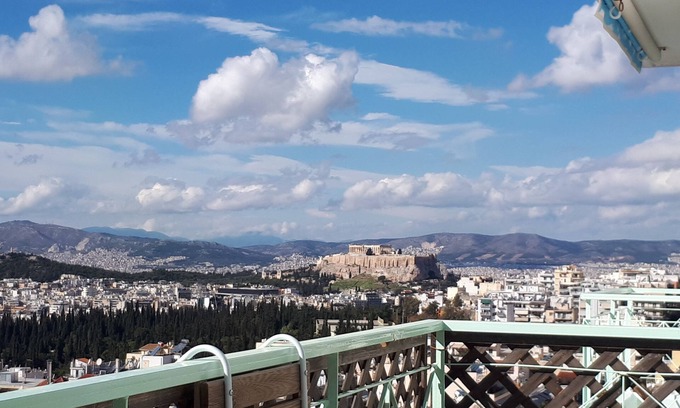 Vyronas Apartment | BirdsEye View, Acropolis from above, Top 7th floor