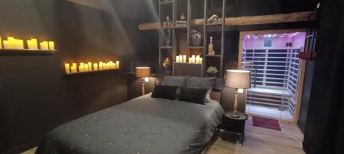Boeschepe House | "BLACQ ROOM" Luxe, balnéo, sauna 50 nuances de grey