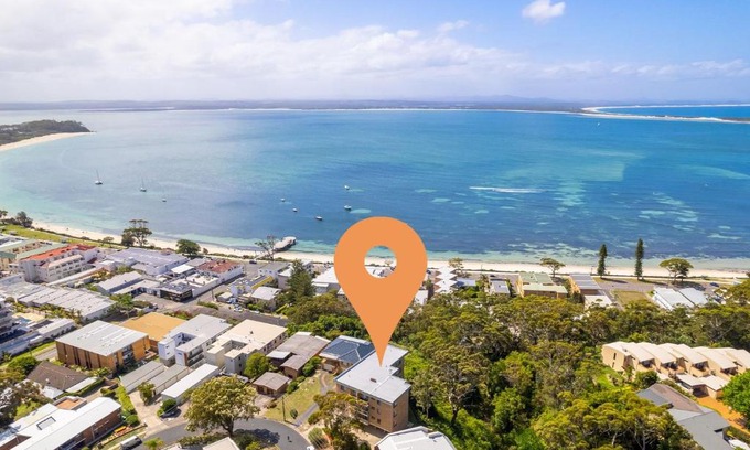 Shoal Bay Apartment | Blue Waters 4, 59 Ronald Ave - water glimpses from the balcony and living area