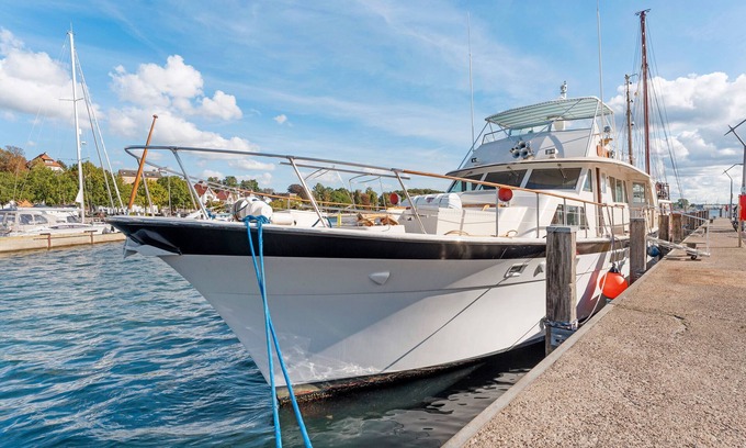 Eckernfoerde Boat Rental | Boat 'Ocean Motion' with Sea View, Private Terrace and Wi-Fi