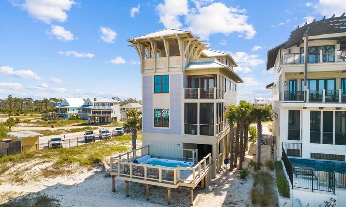 Cape San Blas House | Book Now for Fall! Gulf Front! Gorgeous Views! Swim Spa! Steps to Beach!