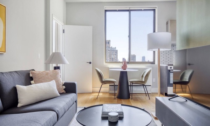 Ukrainian Village Apartment | Bright East Village 1BR w/W/D, on prime corner, by Blueground