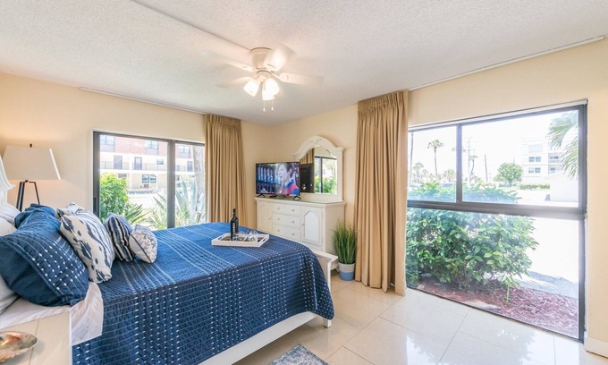 Port Canaveral Condo | Bright Ground Floor Corner Unit - Next to Pier & Ocean!