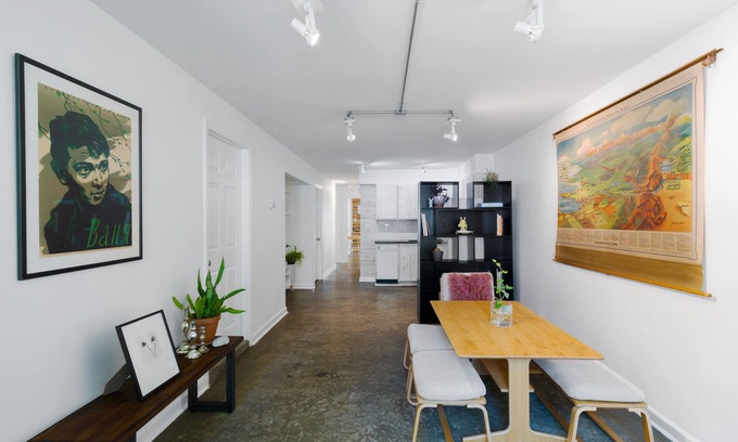 East Williamsburg House | Bright & Spacious Garden Apartment with workspace in Vibrant Bushwick + Parking!