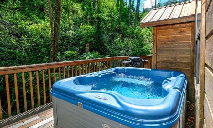 Chalet Village North Cabin | Brookside Hideaway 403 | Arcade Games, Wi-Fi, Fireplace, Grill, Pool Access & Keyless Entry