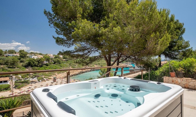 Cala Anguila-Cala Mendia Ski Chalet | Cala Mendia Beach House 1 in front of the beach with sea views