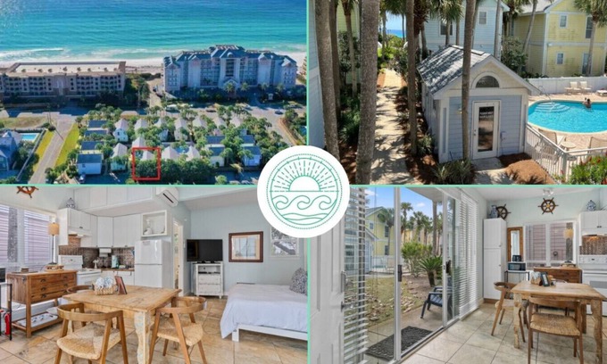 Crystal Beach Cottage | Cap’s Cottage14B Beachwalk Pool Beach Setups