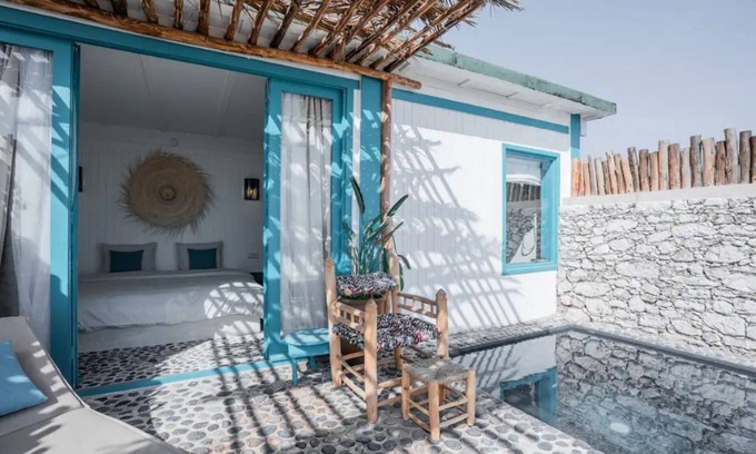 Essaouira Cottage | CapSimBay Teal beachfront Cabin-private pool with stunning views