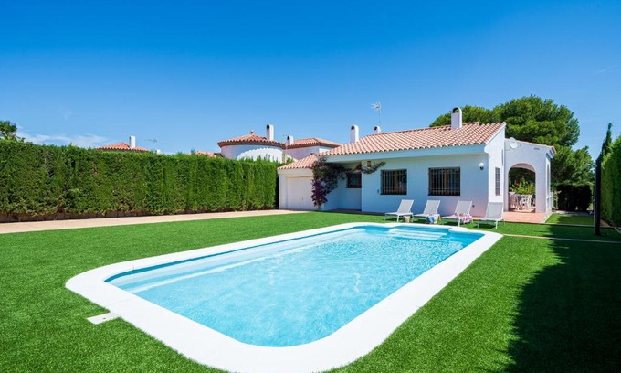 Les Tres Cales Villa | Chalet a pie Cala Forn con piscina