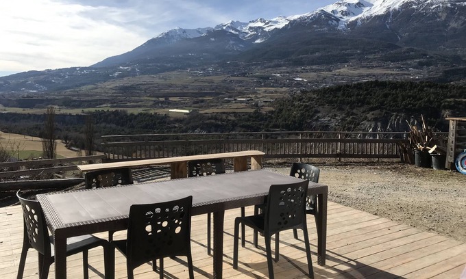 Saint-Andre-d'Embrun Ski Chalet | Chalet Gîte de France, sleeps 6, with large panoramic terrace.