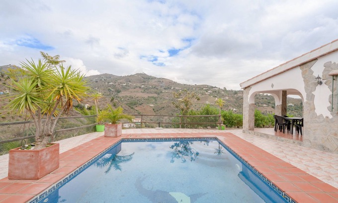 Sayalonga House | Charming Holiday Home Cortijo el Manzano with Pool, Wi-Fi & Terrace; Parking Available, Pets Allowed
