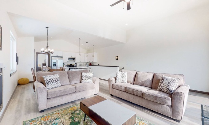 Bozeman House | Charming home with mountain view, fireplace, balcony, & washer/dryer