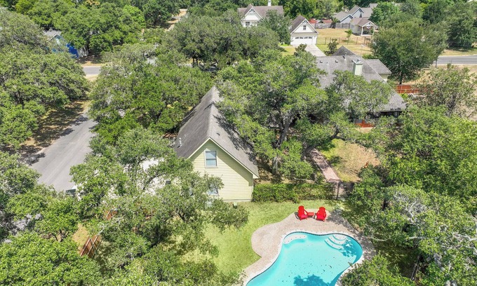 Kyle House | Charming Kyle Retreat with Pool, Porch & Walk to Downtown