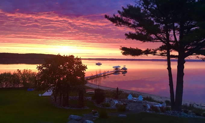 Traverse City Cabin | Charming Log Cabin and Guest House on Beautiful East Grand Traverse Bay